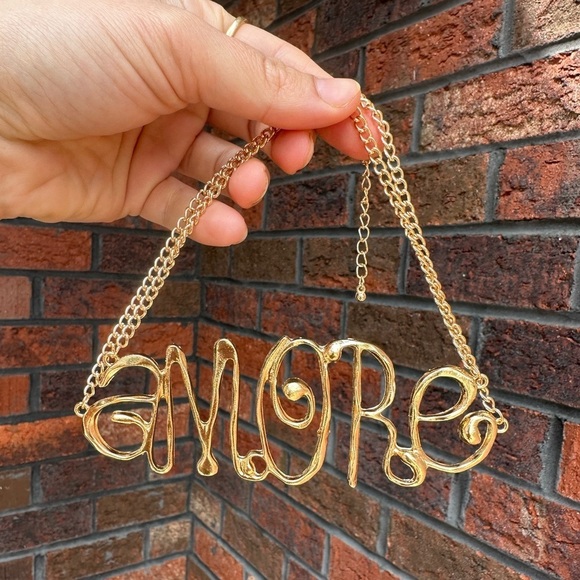 AMORE” Choker Gold Necklace Hot Item - Picture 6 of 7